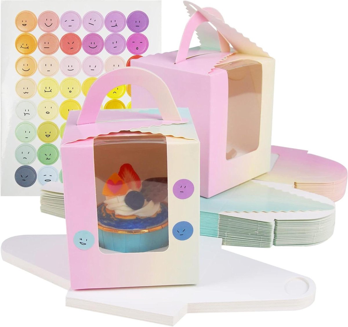 30 Stuks Cupcake Dozen met Kijkvenster - Ideaal voor Taarten Muffins en Snacks
