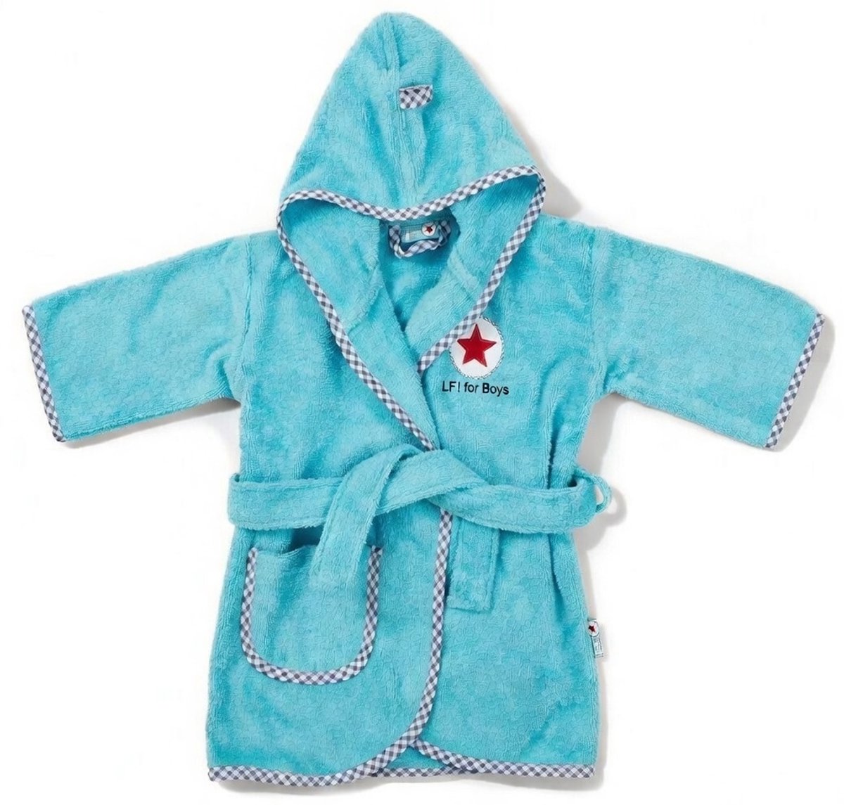 kraam cadeau-Baby badjas Lief Lifestyle! Katoenen babybadjas met capuchon - kraamcadeau - Turqoise 1-2 jaar - jongens