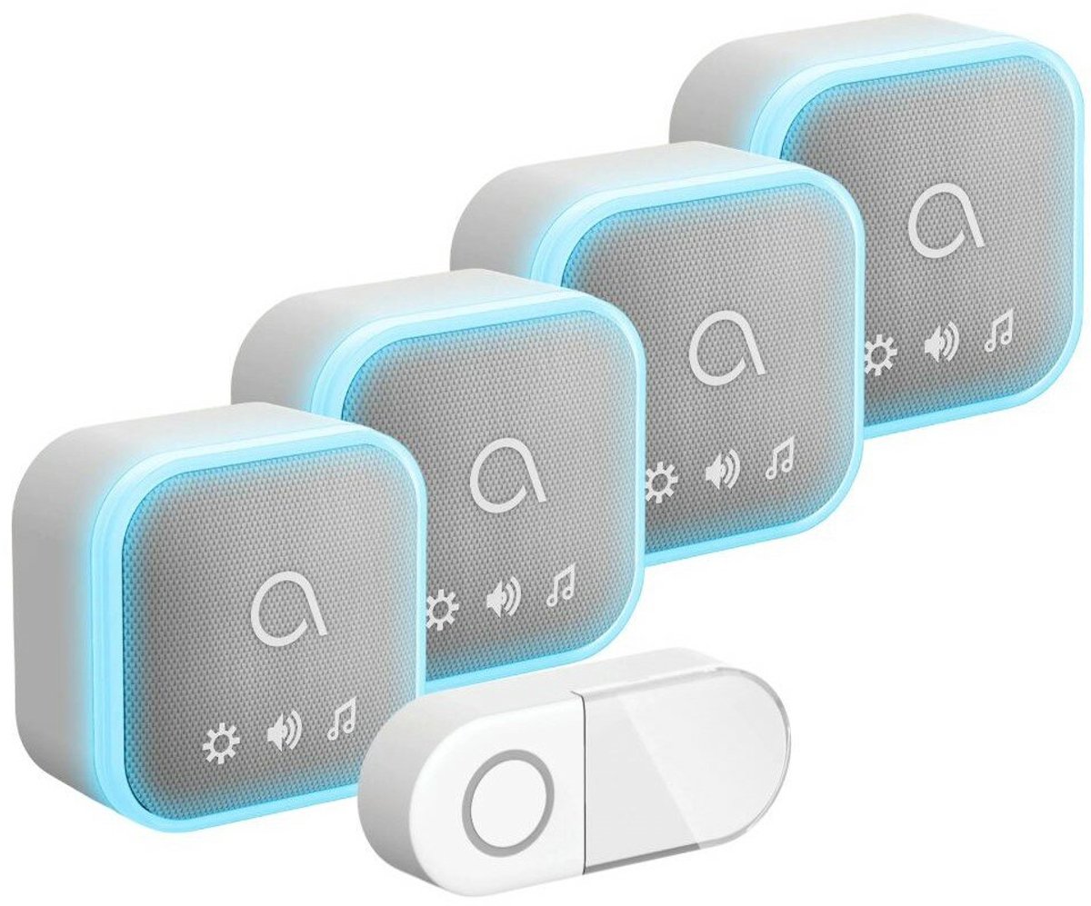 Avidsen 102508-4 Sona-T Battery draadloze deurbel met 4 ontvangers op batterijen