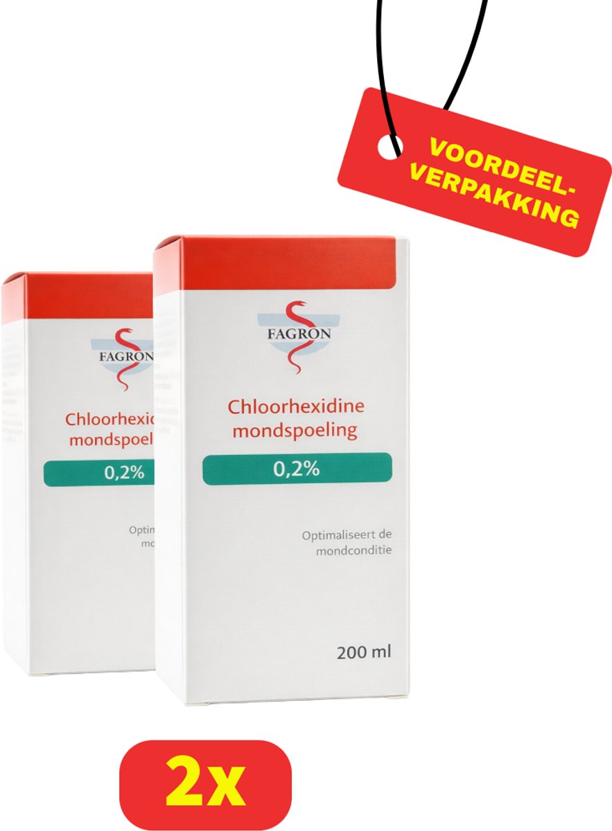 Fagron Chloorhexidine Mondspoeling 0,2% - 2 x 200 ml - Voordeelverpakking