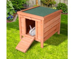 Houten Dierenhuis 51x42x43 cm – Compacte Dierenhut met Asfalt Dak – Voor Kleine Huisdieren zoals Konijnen of Cavia’s