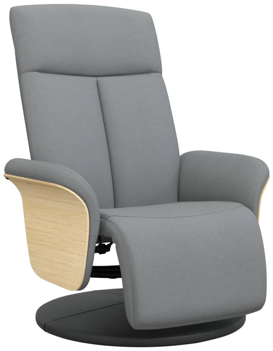 vidaXL Fauteuil - verstelbaar - met - voetensteun - stof - lichtgrijs