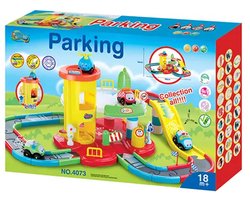F/W F/W Cartoon racebaan met parkeerplaats