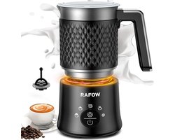Elektrische Melkopschuimer 5-in-1 – 380 ml – Warm & Koud Melkschuim – Warme Melk & Chocolade – Vaatwasmachinebestendige Kan – Zwart
