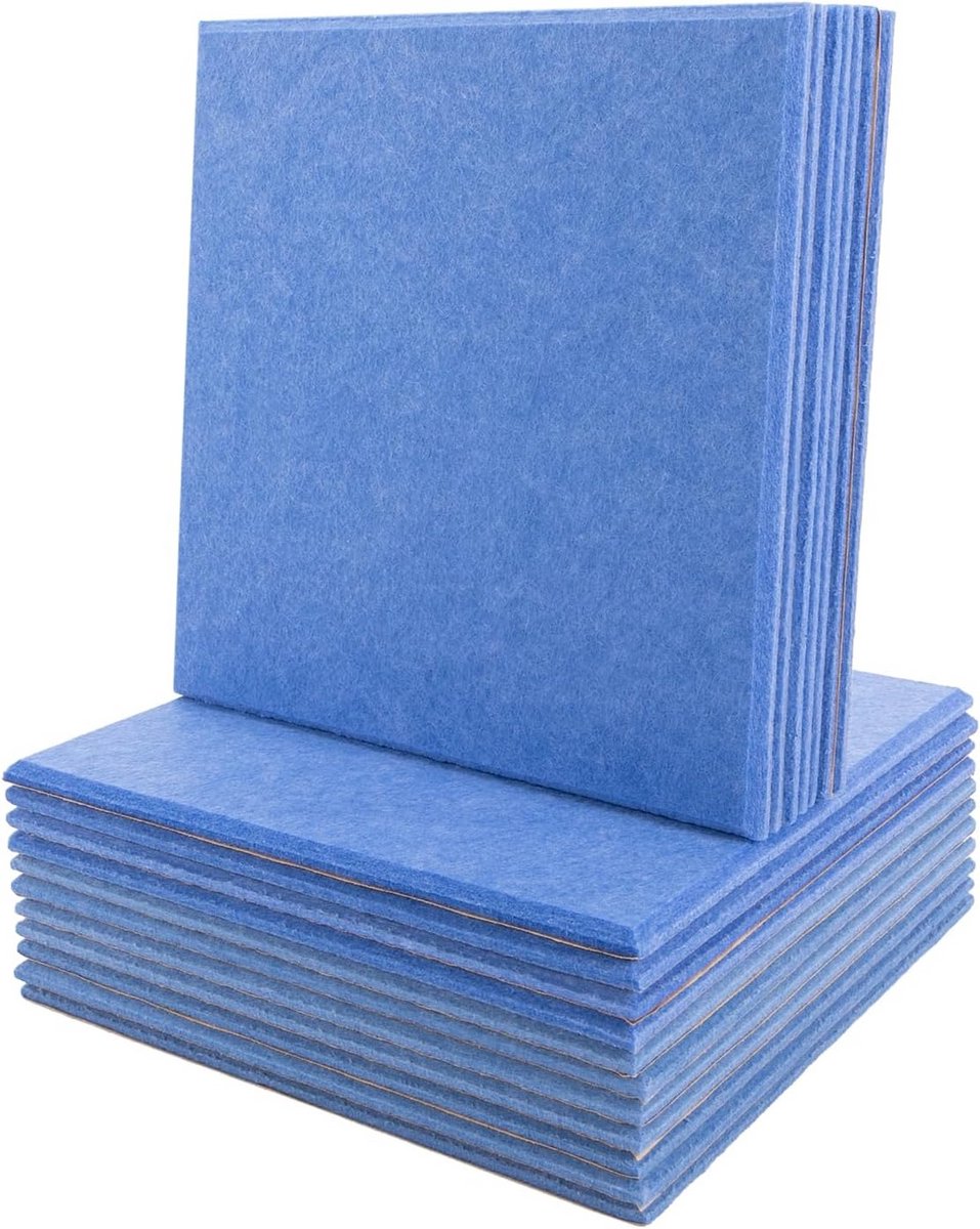 Akoestische Panelen Zelfklevend 18 Stuks - Geluidsisolatie voor Woonkamer & Kantoor - 30x30 cm Blauw