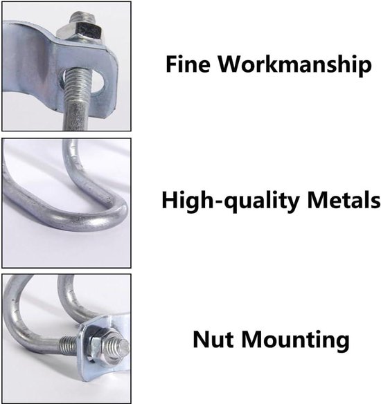 4 Stuks U-vormige Kruispijpklemmen – 25x25 Mm, Gegalvaniseerd Metaal, Voor Stevige Buisverbindingen, Horizontaal En Verticaal, Voor Rekken En Steigers