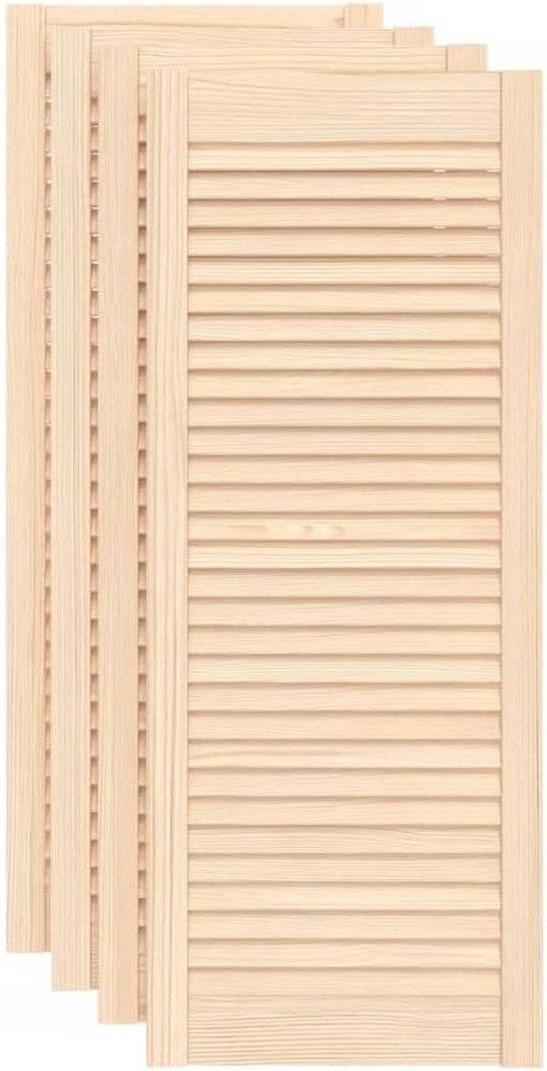 Set van 4 Kastdeuren met Lamellen 99,3x39,4 cm Massief Grenenhout