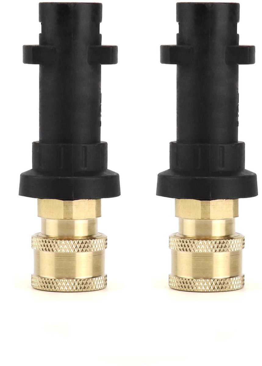 2x Adapter voor hogedrukreinigerpistool - met 1/4'' snelkoppeling - vrouwelijke aansluiting - geschikt voor Kärcher K-serie hogedrukreinigers K2, K3, K4, K5, K6, K7