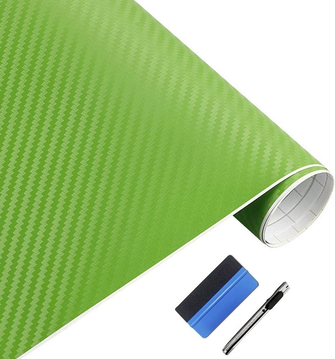 3D Carbon Fiber Structuur Vinyl Folie - Luchtdoorlatend en Verwijderbaar