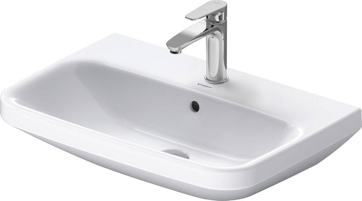 Ovale Wastafel 65x44cm met Overloop en Kraangat