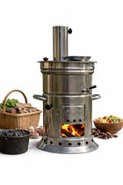 Robuuste Roestvrijstalen Houtskool Samowar Met Theepot 8 Liter