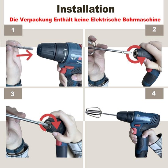 3-delige Accessoire Set voor Elektrische Mixer Roestvrij Staal — afbeelding 3