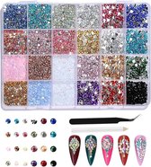 Luxe Strasssteentjes Set - 3500 Stuks - bedazzle kit - 24 Kleuren - DIY Rhinestones Kit met pincet en stippeltool - Nail Art - Plaksteentjes - nagel diamantjes - Kristallen strass-steentjes van hars - voor kleding,mokken,schoenen en nagelkunst - 3 mm