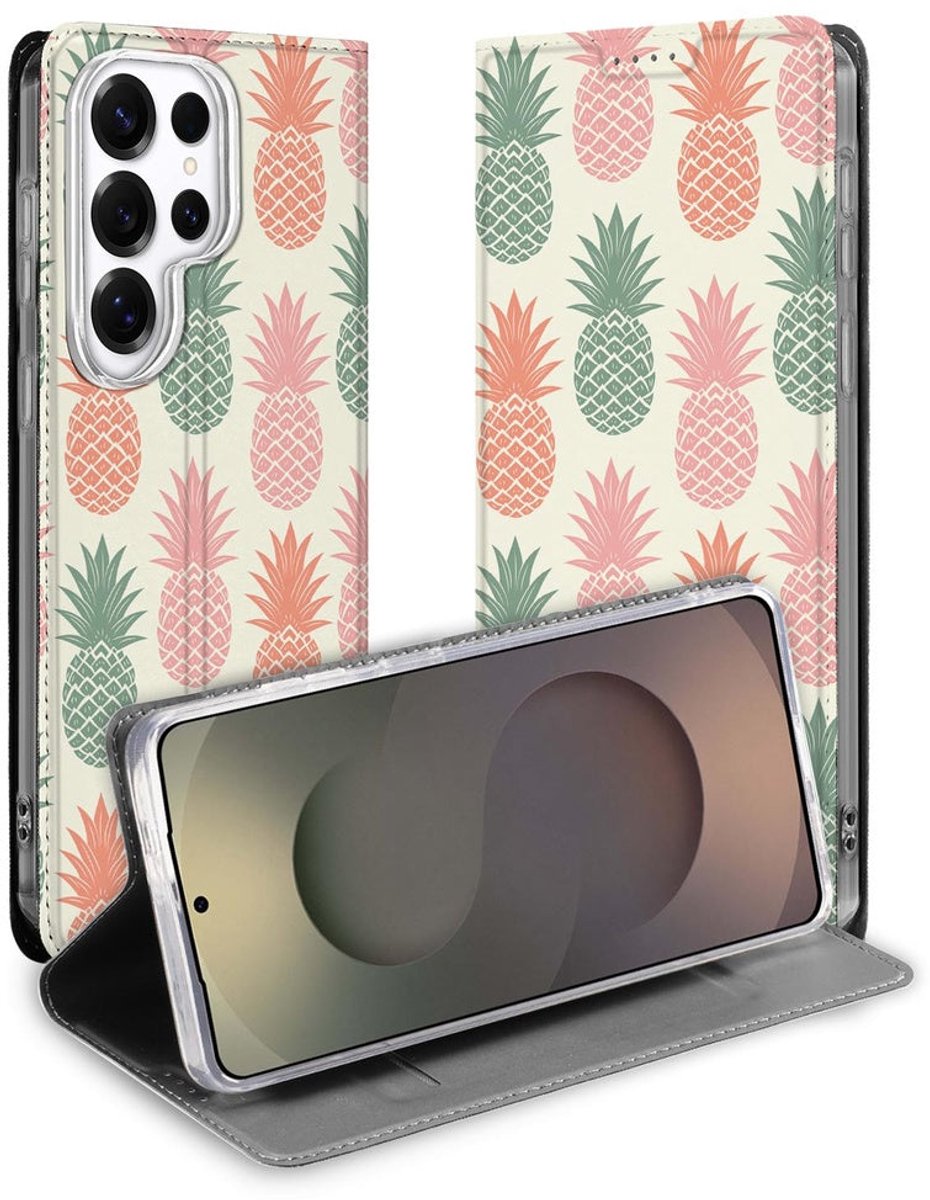 Samsung Galaxy S26 Ultra Book Wallet Case Ananas