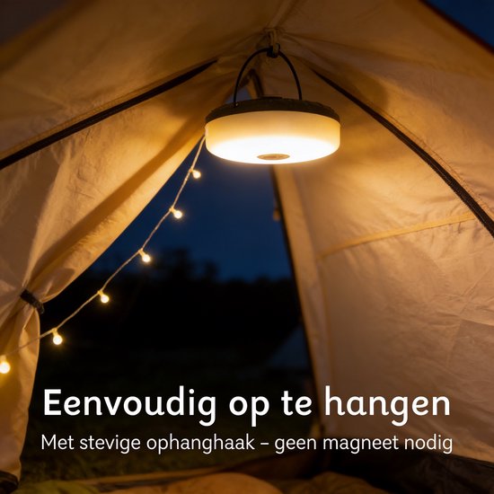 LYNEXA® Camping lamp - Zaklamp - Lichtsnoer buiten - Lichtslinger - Kampeerlamp met oplaadbaar - 4in1 - Powerbank USB & Zonne-energie - 10m - 4 standen van Merkloos — afbeelding 4