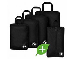 LunaGood® Packing Cubes Compression - 5-delig - Ultra lichtgewicht - Zwart