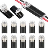 12 stuks Kabelconnectoren - Geschikt voor 12V 18-22 AWG-kabel - Bipolair - Waterdicht - Autokabelconnectoren - 2-polige stekkers - Zonder Strippen - Snelle Elektrische Kabelconnectoren - Dubbele draadconnector met vergrendelingslus