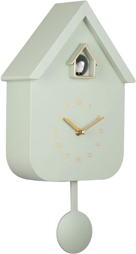 MIRA® Koekoeksklok Modern - Koekoeksklok - Wandklok - met Kleurverloop en Wijzerplaat- Lichtgrijs - ‎22cm x 4cm x 41 cm