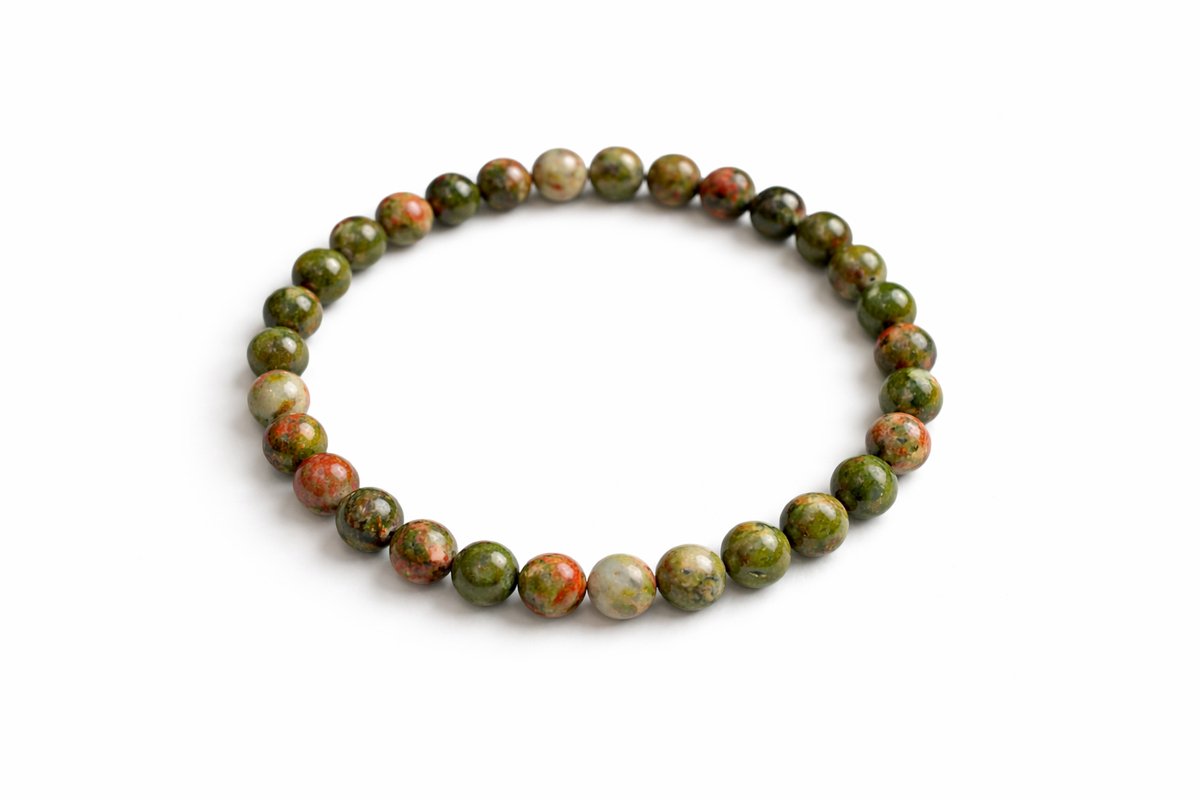 Unakiet Armband 6 mm – Natuursteen – Diameter 16 cm – Balans & Harmonie