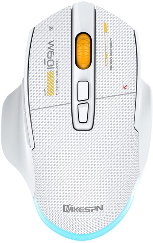 DREILEX W601 Draadloze Gaming Muis - 12800 DPI, Programmeerbaar, RGB, Tri-Mode, Stil - Wit
