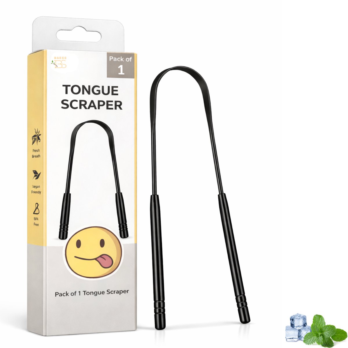 Professionele Tongschrapers - Tongschraper - Mondhygiëne - Tongreiniger - Tongue Scraper - RVS - Zwart