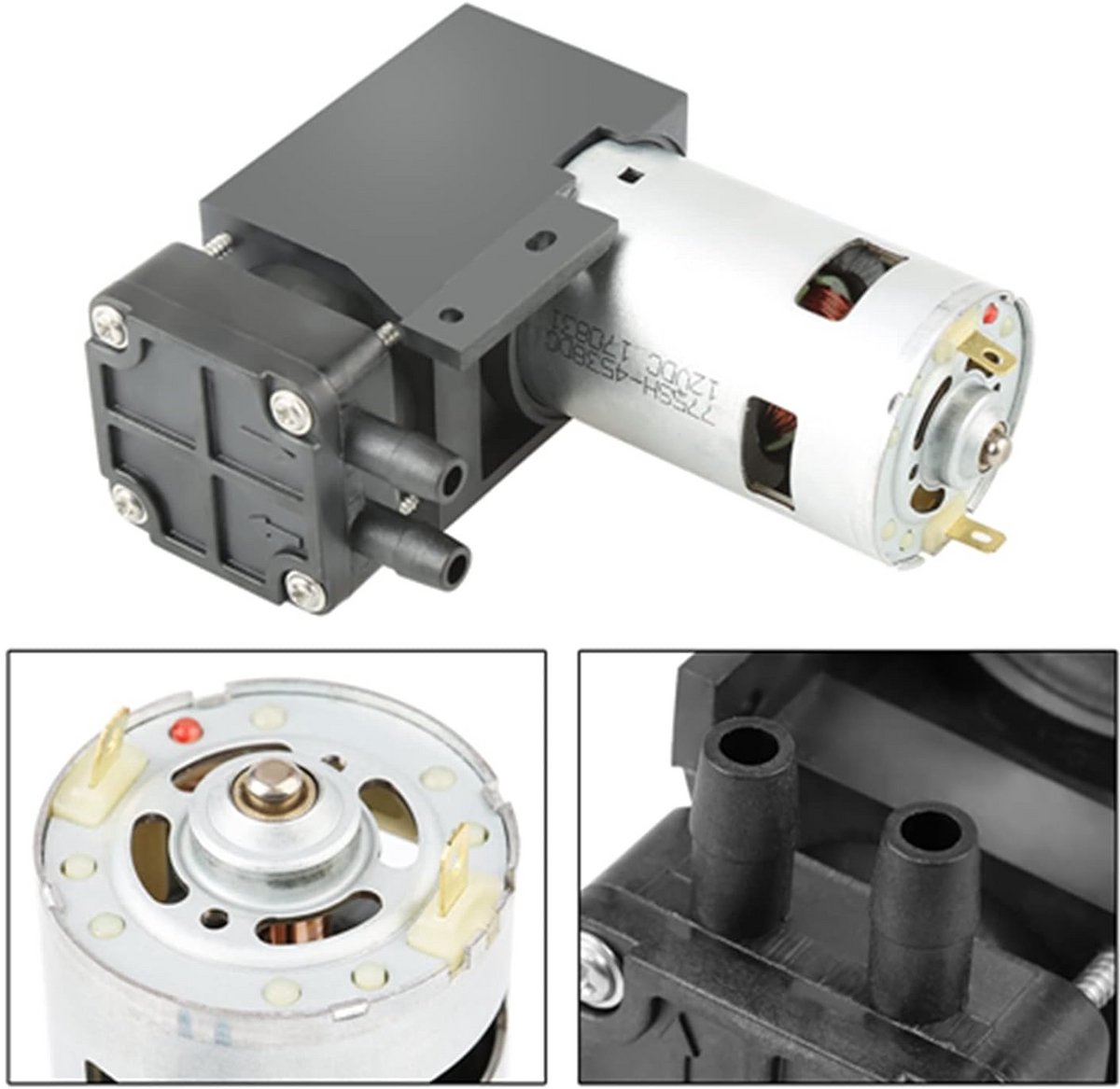 Mini Vacuümpomp 12V Olievrij DC 42W 85kPa 40 L/min voor Diverse Toepassingen