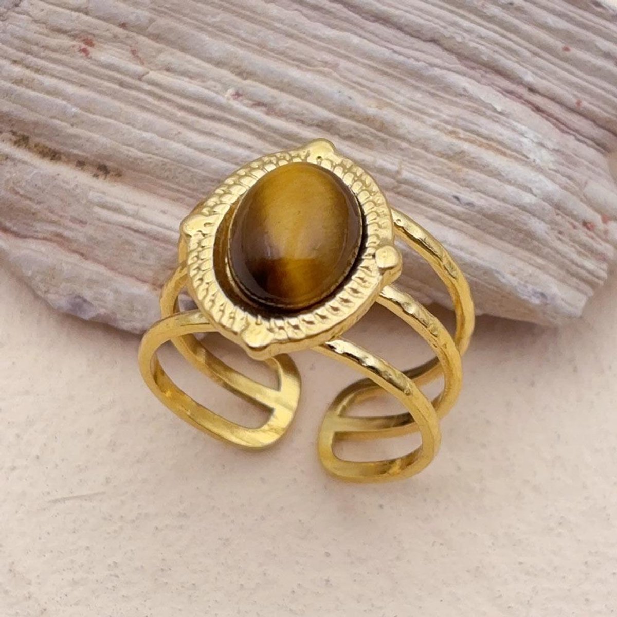 Ring Si Amor Sieraden RT0041-G-TE Roestvrij Staal Kleur Goud