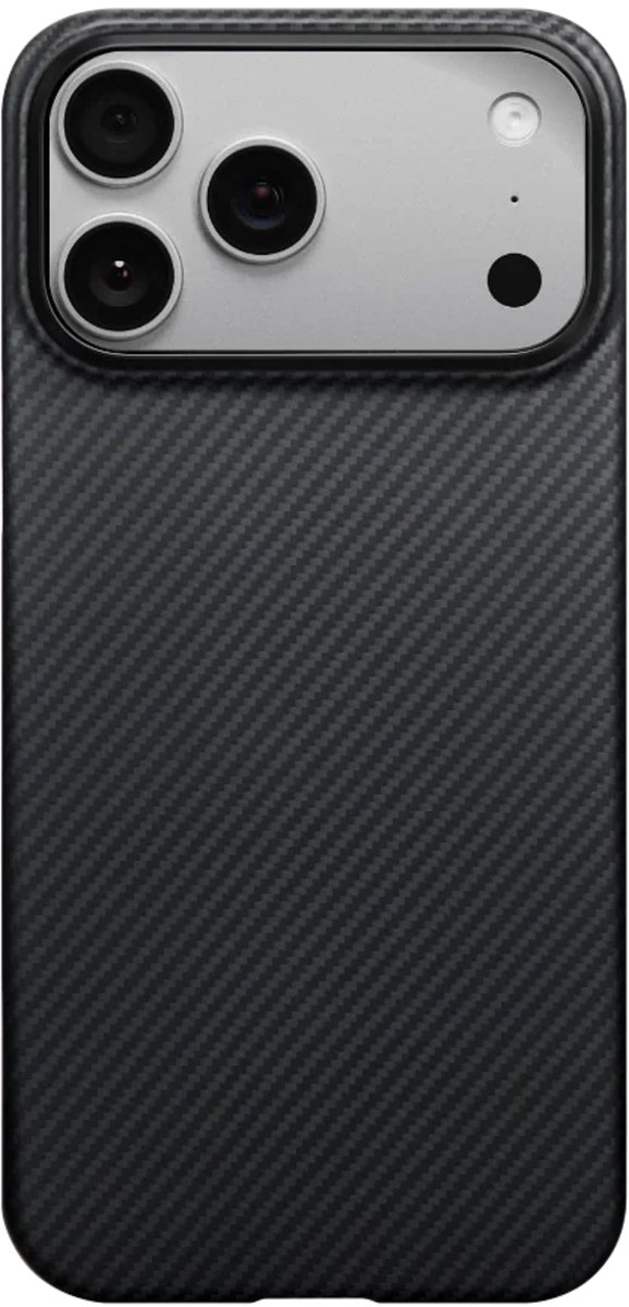 Pitaka Ultra Slim Hoesje iPhone 17 Pro – Compatibel met MagSafe – Krasbestendige Camera Bedieningsknop – Vervaardigd uit Luchtvaartwaardige Aramidevezel - Zwart