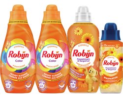 Robijn Perfect Match - Passiebloem & Bergamot - 4 stuks - 2x wasmiddel + 1 wasverzachter + 1 wasparfum - Voordeelverpakking