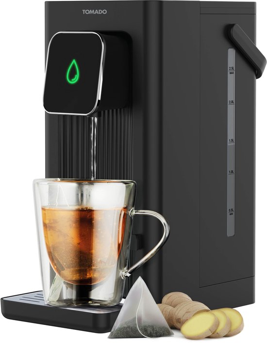 Tomado TWD2502B - Heetwaterdispenser - Instant waterkoker - Afneembaar waterreservoir - 2,5 liter inhoud - Inclusief waterfilter