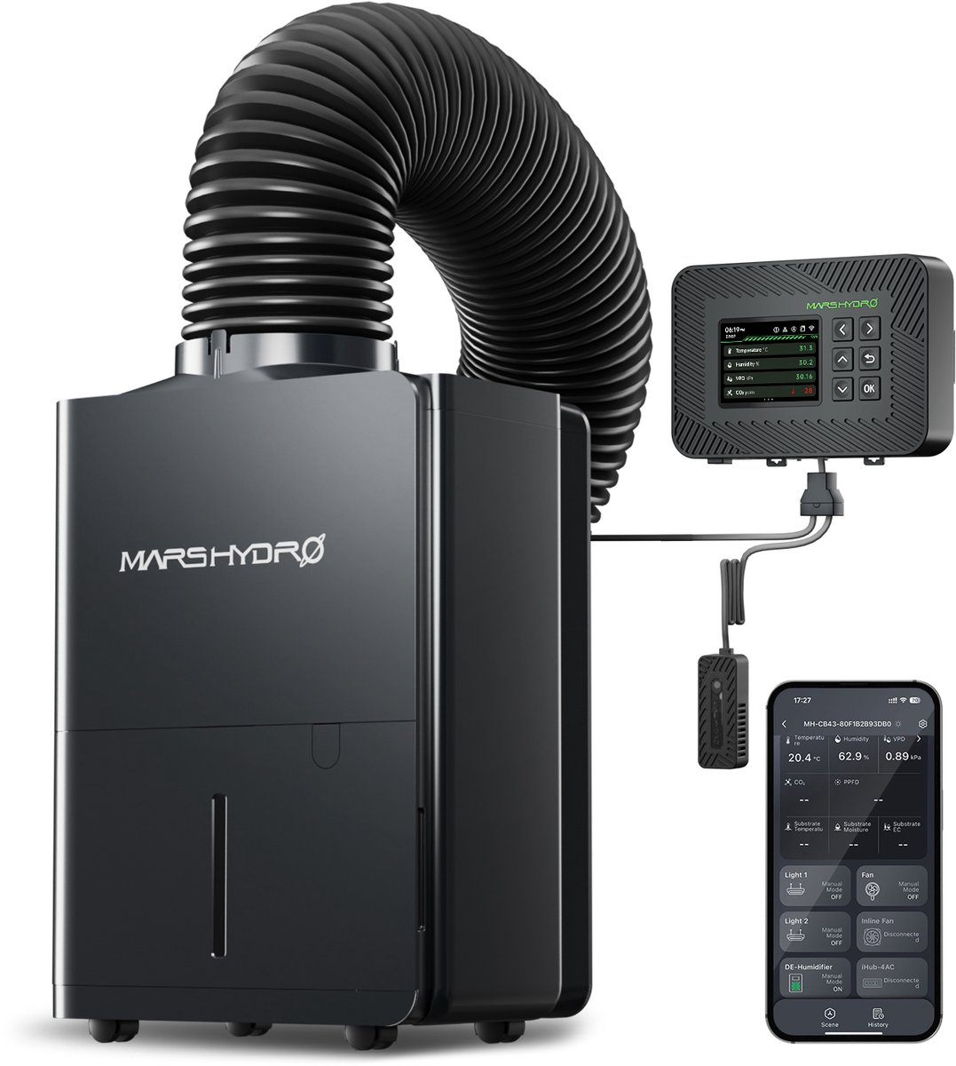 Mars Hydro Luchtontvochtiger - 2.1 Liter tank - Incl. iControl - Dehumidifier
