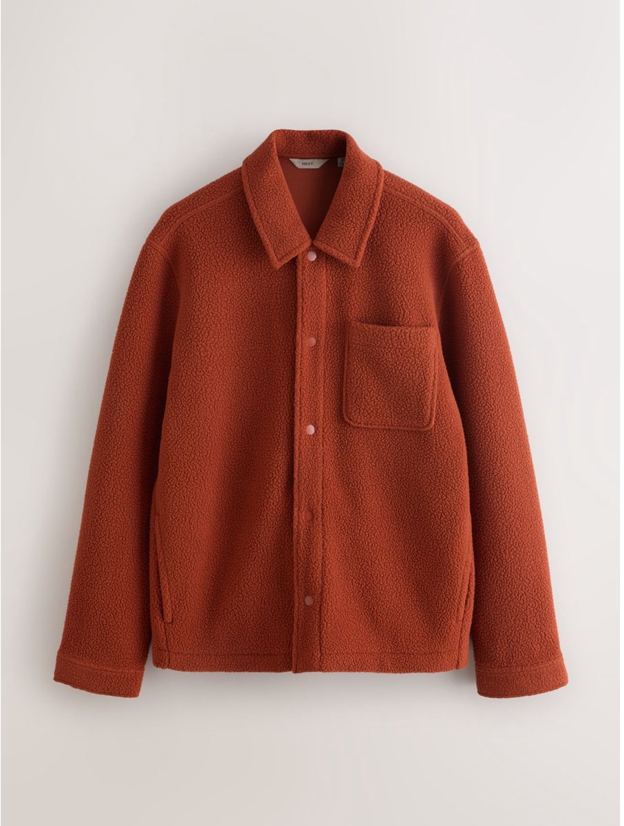Next - Heren - Fleece shacket - Oranje