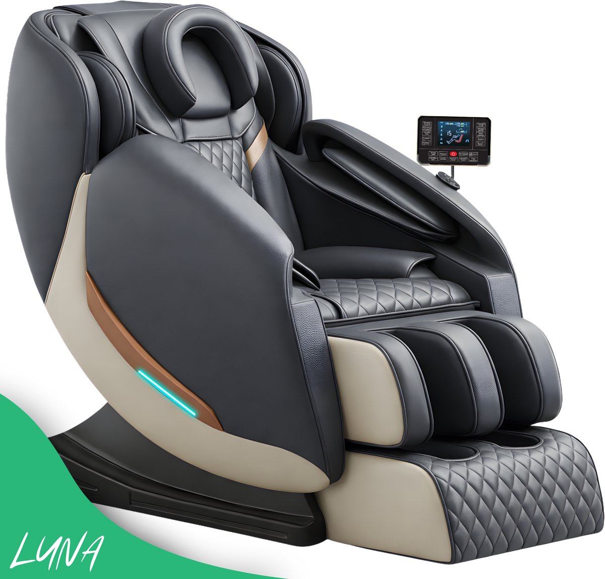 AlienComfort Shiatsu Massagestoel LUNA - Grijs - Compact - AlienComfort™ - €1.194,95