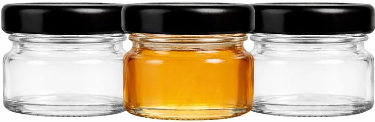 Mini Inmaakpotten - Kleine Potjes - Kruiden Bewaren - Vaatwasser Magnetron Bestendig - 30 ml - Zwart