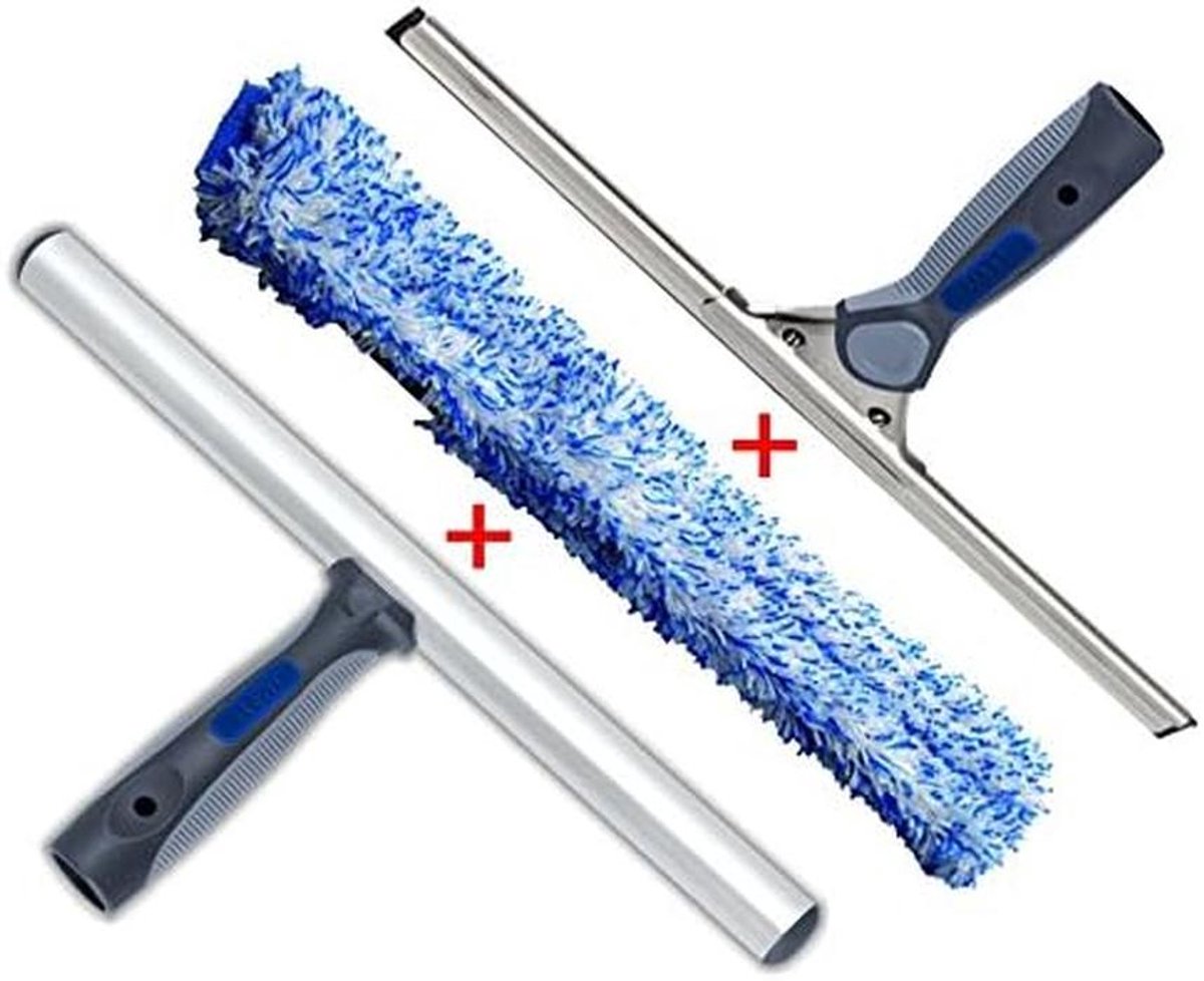 Ramen Reinigingsset - Schoonmaak Gereedschap - Streeploos Ramen - Ergonomische Bionic Handgreep - 25 cm