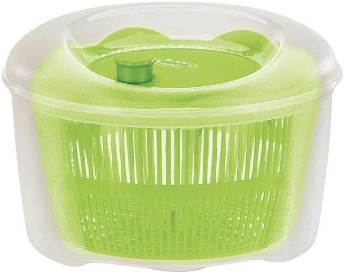 Slacentrifuge - Groente droger - Salade bereiden - Modern design - 24 x 16 cm - Transparant