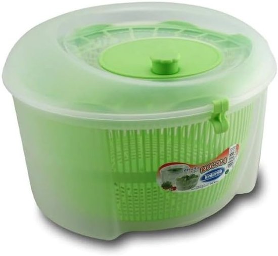 Slacentrifuge - Groente droger - Salade bereiden - Modern design - 24 x 16 cm - Transparant van Merkloos — afbeelding 3