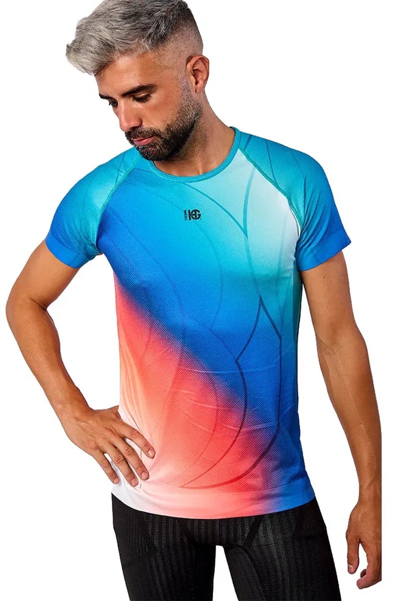Sport Hg Printed T-shirt Met Korte Mouwen Blauw S-M Man
