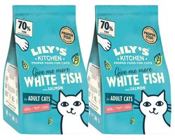 Lily's Kitchen Katenvoer Droog Adult Witvis & Zalm - 2 x 800 gr - Voordeelverpakking