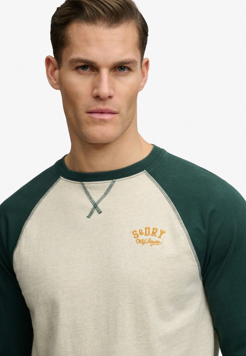 Superdry Vintage Athletic Baseball Top Heren Tops Groen