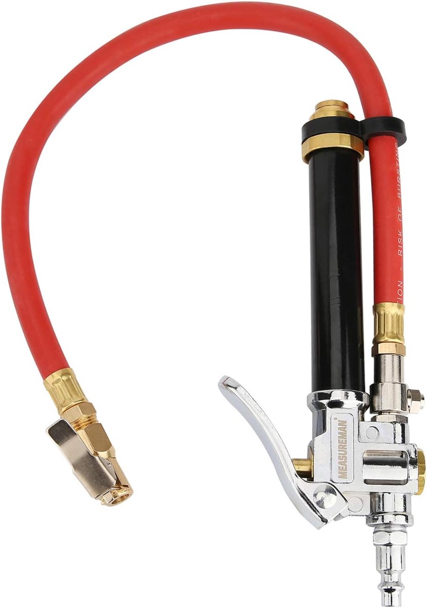 Bandenspanningsmeter - Bandenpomp Manometer - Nauwkeurig Banden Oppompen - Aluminium Behuizing - 10-130 PSI - Rood Zilver