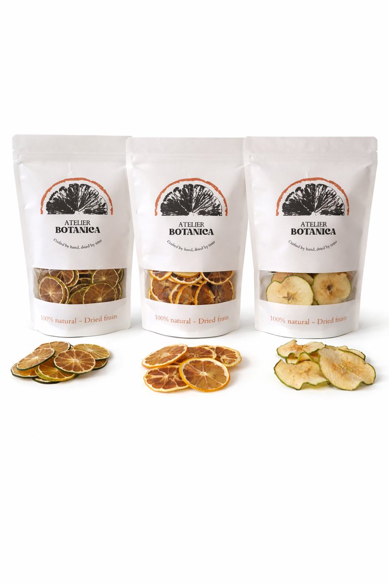 Gedroogde appel, citroen en limoenschijfjes 3 x 100g – cocktail en mocktail garnering, thee infusions, decoratie