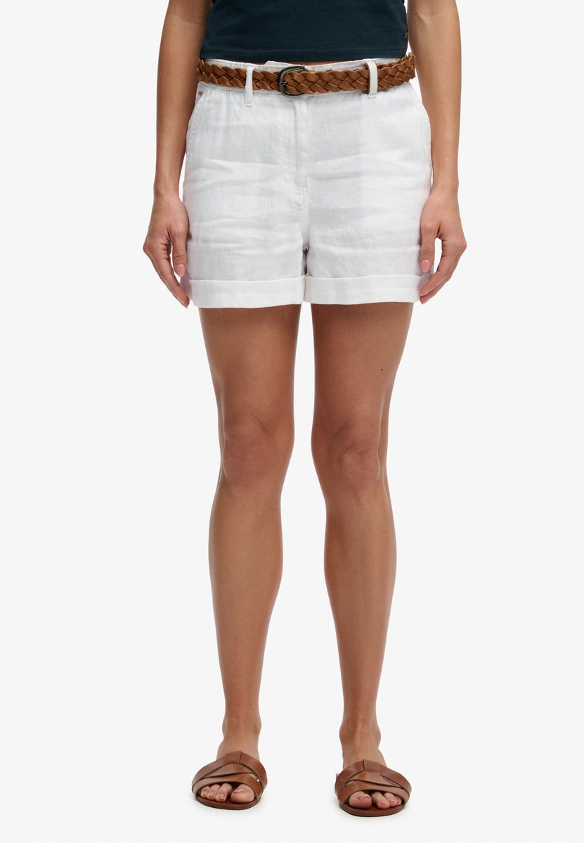 Superdry Linnen Shorts Met Middelhoge Taille Dames Korte broeken Optic