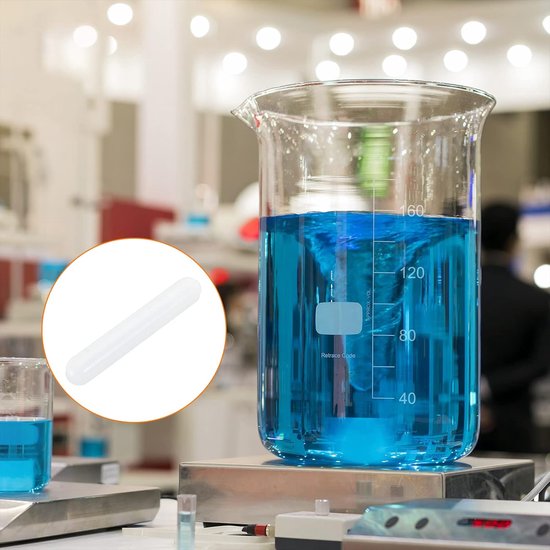 Roermixer Set - Magnetische Staafjes - Laboratorium Werk - PTFE Coating - 50 mm - Wit van Merkloos — afbeelding 4