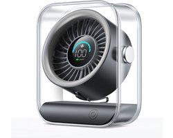 Kraftverdia Ventilator - Tafelventilator Stil Geruisloos USB - Oplaadbaar & Draadloos - 100 Snelheden - Zwart