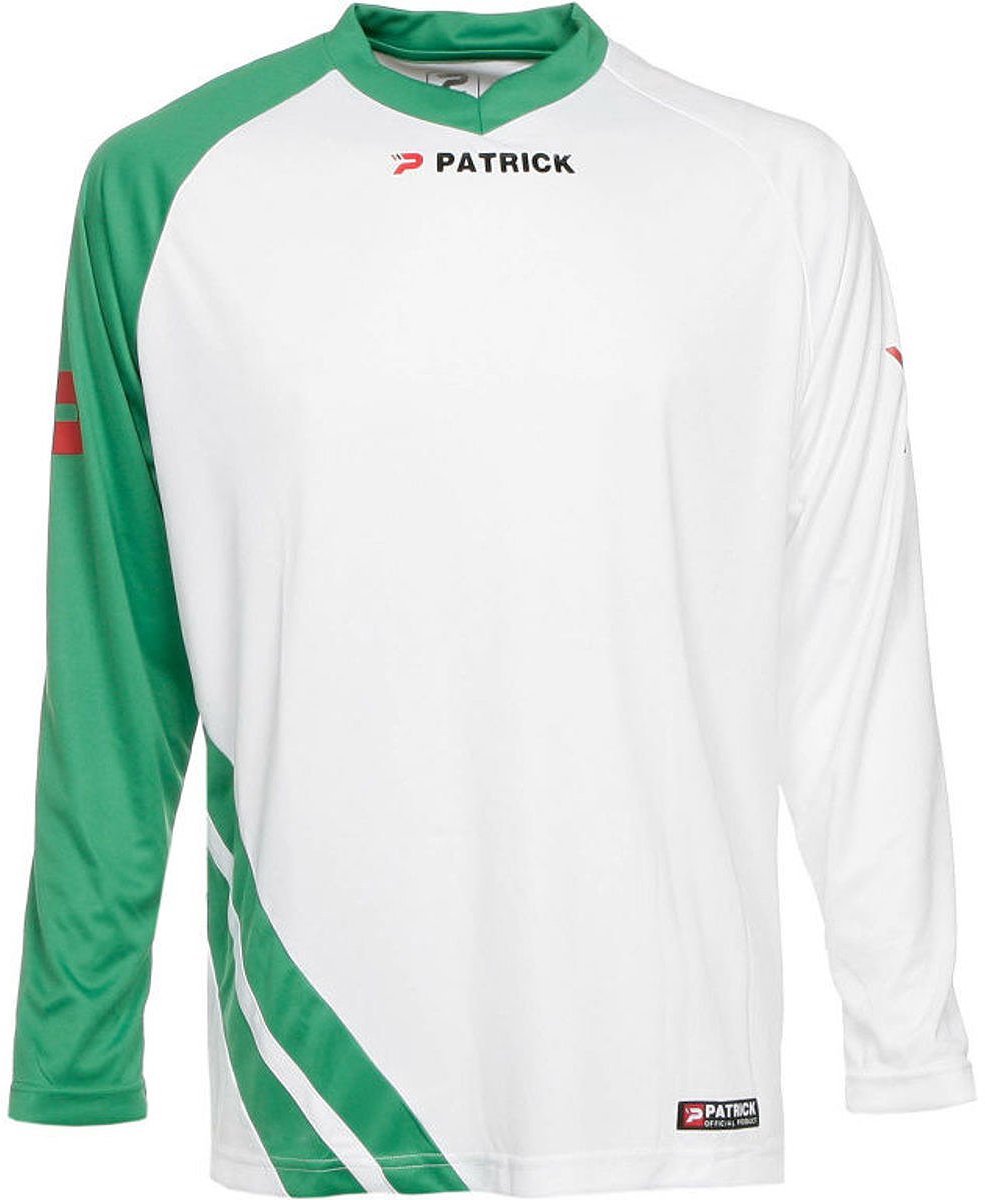Patrick Victory Voetbalshirt Lange Mouw Heren - Wit / Groen | Maat: M