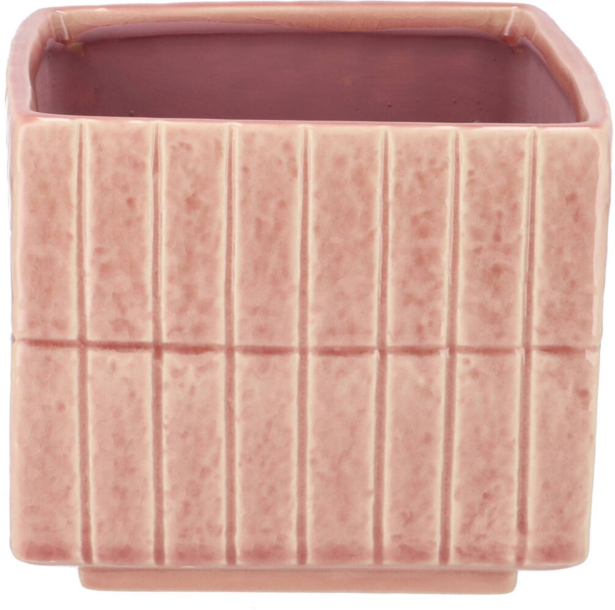 Vaas Mirre oud roze cube bloempot 12x12x10cm