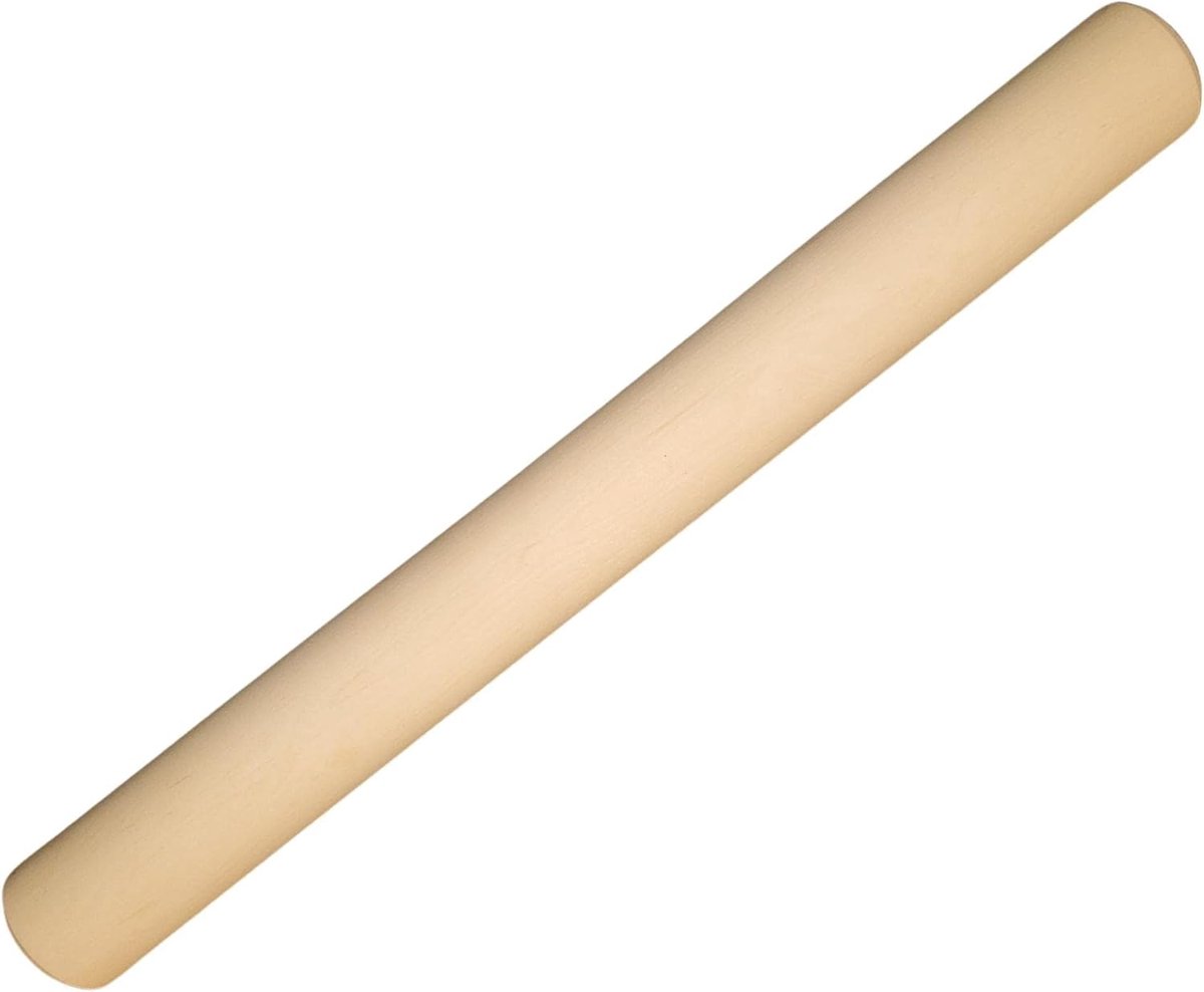 Houten Deegroller - Bakrol - Brood Bakken - Recht Model - 48.5 cm Lengte - Natuurlijk