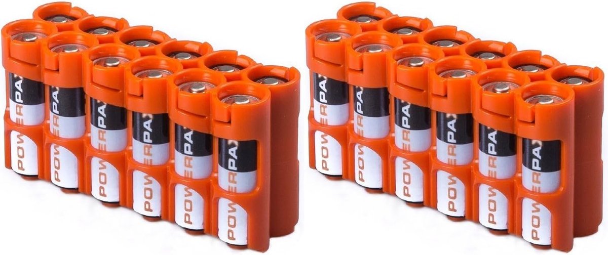 Batterijhouders - Batterij Caddy - Batterijen Opbergen - Breekbestendig Ontwerp - 12-Pack - Oranje