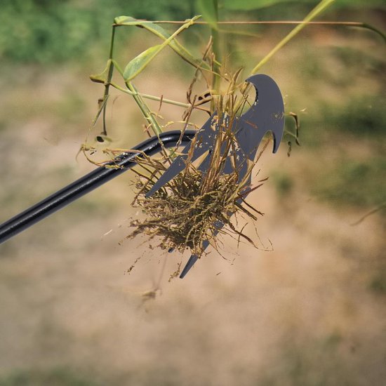 Onkruidtrekker - Draagbaar tuingereedschap voor het uit de grond trekken van onkruid - Gesmede handwieder met 4 tanden van mangaanstaal, ideaal voor moestuinen, achtertuinen en kleinschalige landbouw van Merkloos	 — afbeelding 2
